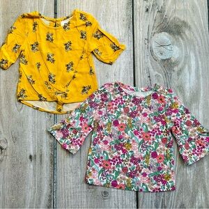 Osh Kosh and Old Navy size 3T Girls Floral Themed Tops, Yellow, Pink, like new